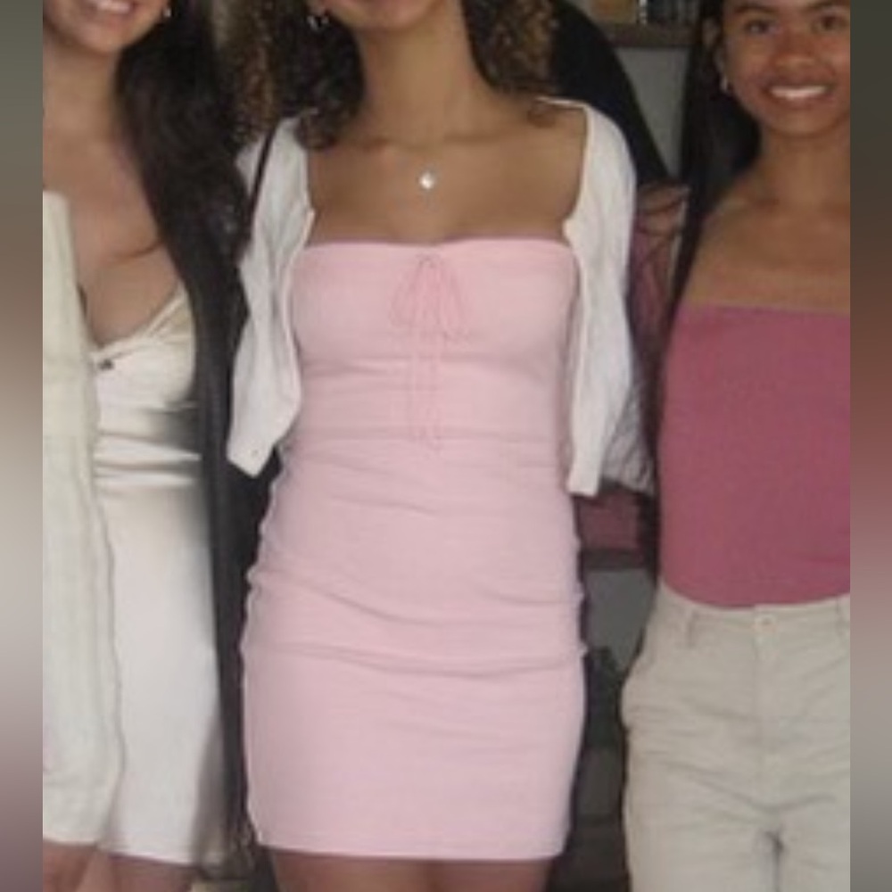 Pink Strapless Mini Dress